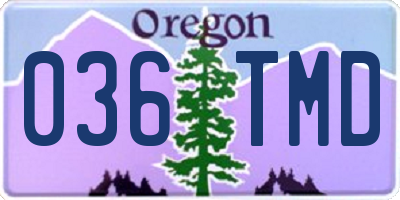 OR license plate 036TMD