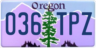 OR license plate 036TPZ