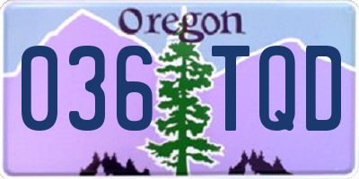 OR license plate 036TQD