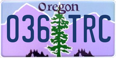 OR license plate 036TRC