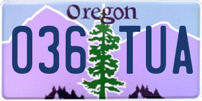 OR license plate 036TUA
