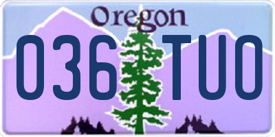 OR license plate 036TUO