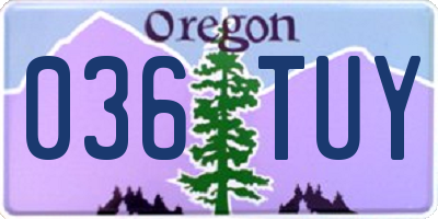 OR license plate 036TUY