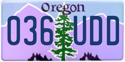 OR license plate 036UDD