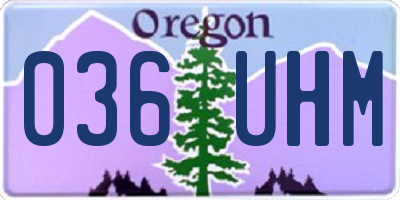 OR license plate 036UHM