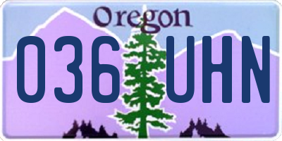 OR license plate 036UHN