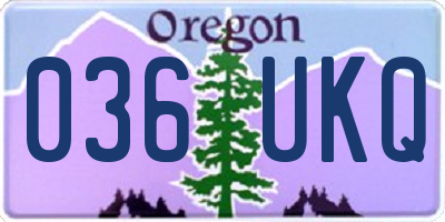 OR license plate 036UKQ