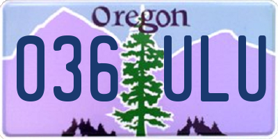 OR license plate 036ULU