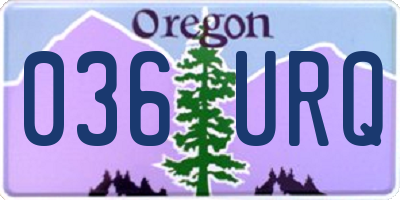 OR license plate 036URQ