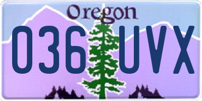 OR license plate 036UVX