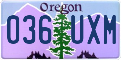 OR license plate 036UXM