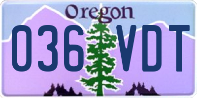 OR license plate 036VDT