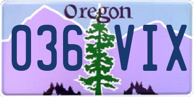 OR license plate 036VIX