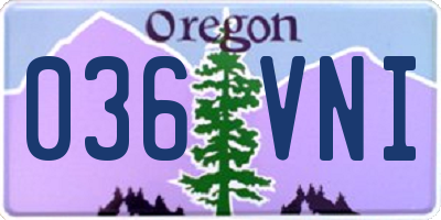 OR license plate 036VNI