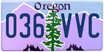 OR license plate 036VVC