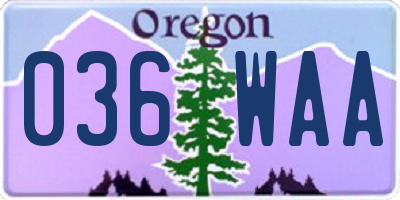 OR license plate 036WAA