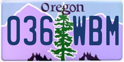 OR license plate 036WBM