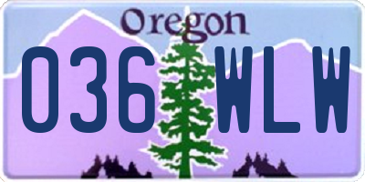 OR license plate 036WLW