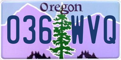 OR license plate 036WVQ