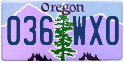 OR license plate 036WXO