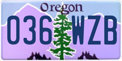 OR license plate 036WZB