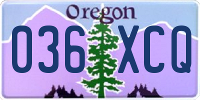 OR license plate 036XCQ