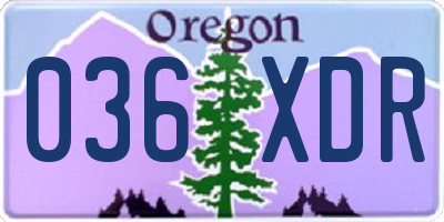 OR license plate 036XDR