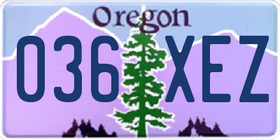 OR license plate 036XEZ