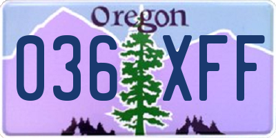OR license plate 036XFF