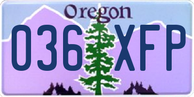 OR license plate 036XFP
