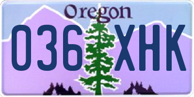 OR license plate 036XHK