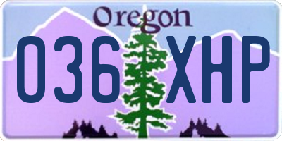 OR license plate 036XHP