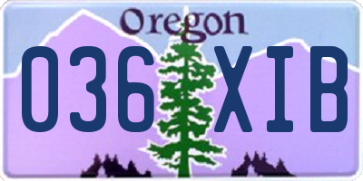 OR license plate 036XIB