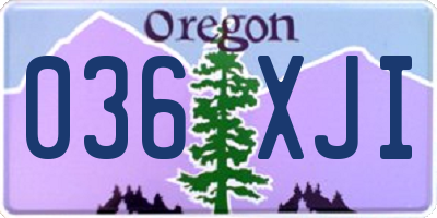 OR license plate 036XJI