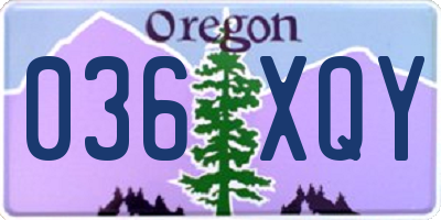 OR license plate 036XQY