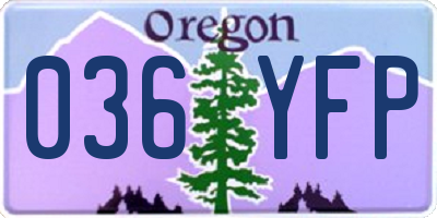OR license plate 036YFP
