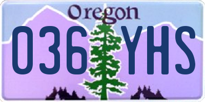 OR license plate 036YHS