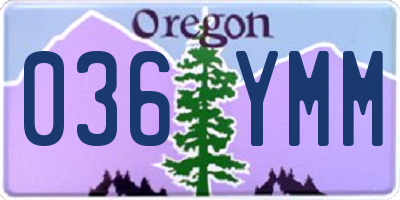 OR license plate 036YMM