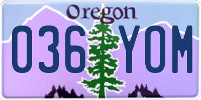 OR license plate 036YOM