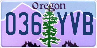 OR license plate 036YVB