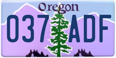 OR license plate 037ADF
