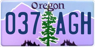 OR license plate 037AGH