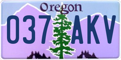 OR license plate 037AKV