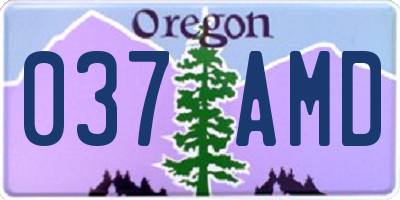 OR license plate 037AMD