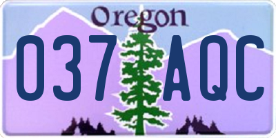 OR license plate 037AQC