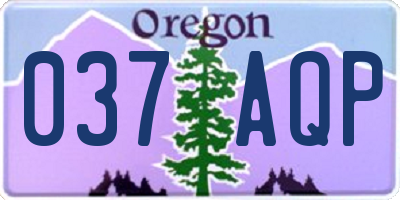 OR license plate 037AQP
