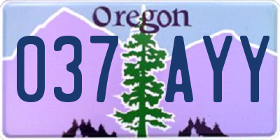 OR license plate 037AYY