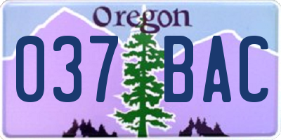 OR license plate 037BAC