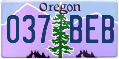 OR license plate 037BEB