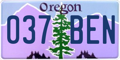 OR license plate 037BEN